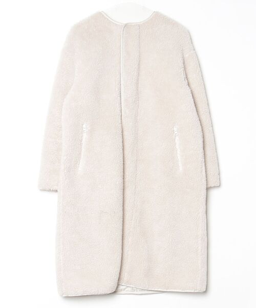 UNITED ARROWS（ユナイテッドアローズ） ノーカラーコート 38 ホワイト 