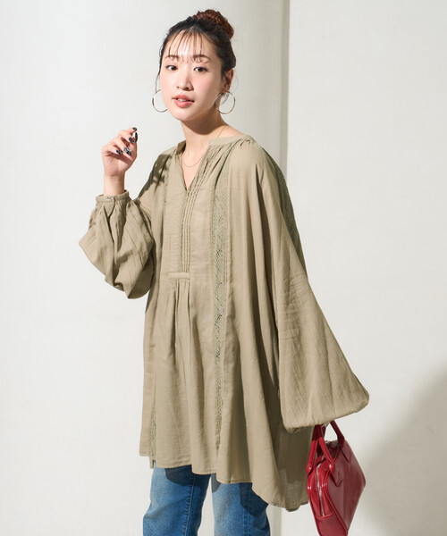 フリークスストア ビクトリアブラウス レースブラウス FREAK'S STORE（フリークスストア）の「レースビクトリアカラーシャツ