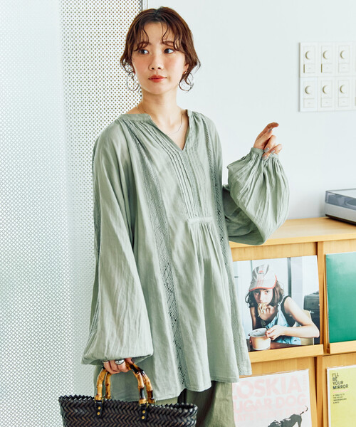 フリークスストア ビクトリアブラウス レースブラウス FREAK'S STORE（フリークスストア）の「レースビクトリアカラーシャツ