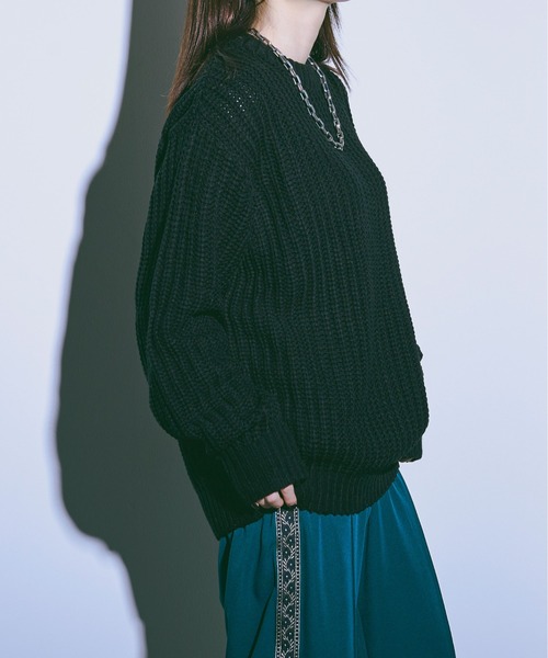 「Ellno Loset」 長袖ニット LARGE ブラック メンズ_画像3