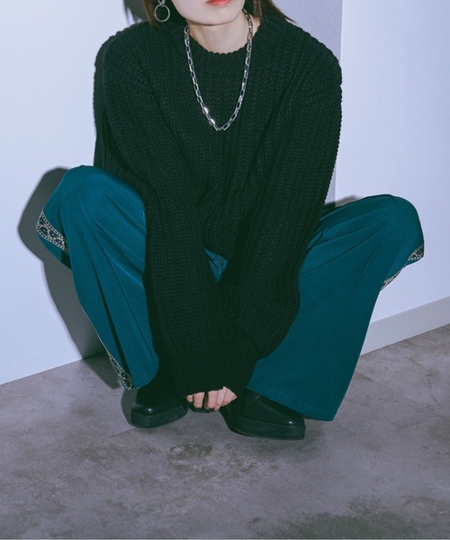 「Ellno Loset」 長袖ニット LARGE ブラック メンズ_画像5