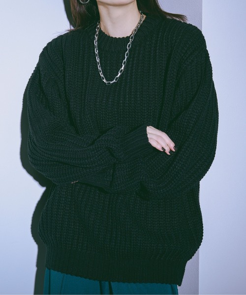 「Ellno Loset」 長袖ニット LARGE ブラック メンズ_画像6