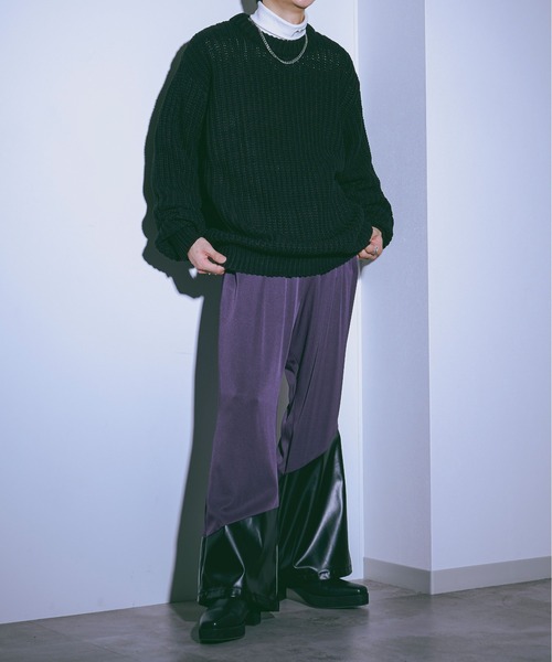 「Ellno Loset」 長袖ニット LARGE ブラック メンズ_画像8