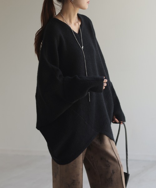 「HUG.U」 長袖ニット FREE ブラック レディース_画像5