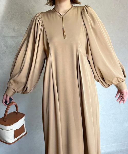 「ECRIRE」 長袖ワンピース M ブラック レディース_画像6