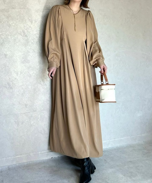 「ECRIRE」 長袖ワンピース M ブラック レディース_画像8