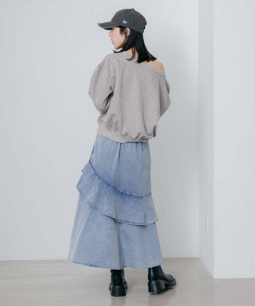 Heather（ヘザー） デニムスカート デニムフリルロングスカート 653942