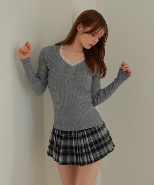 M DOLLY スカート check pleats mirel mini skirt/チェックプリーツ