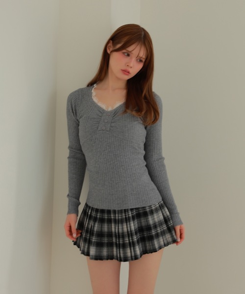 M DOLLY スカート check pleats mirel mini skirt/チェックプリーツ