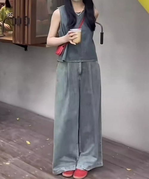 「FAVORITO」 セットアップ L ダークブルー レディース_画像2