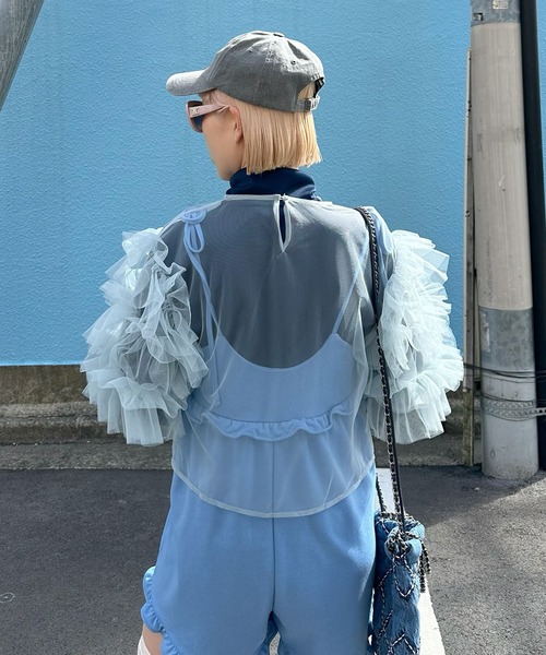 Alley Tokyo ブラウス シャツ 袖フリフリフラメンコシアーブラウス