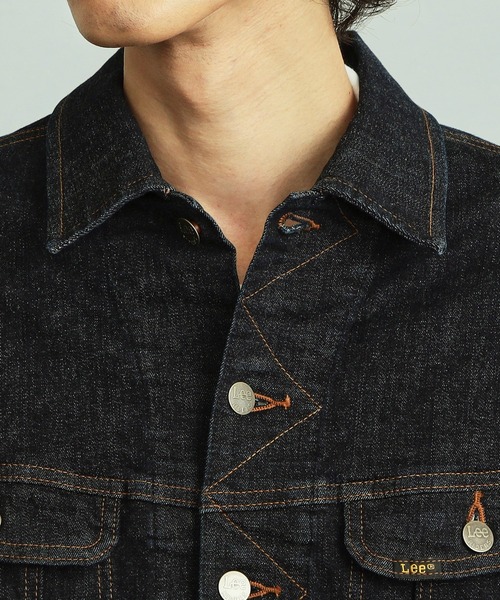「Lee」 デニムジャケット SMALL ブラック系その他 メンズ_画像2