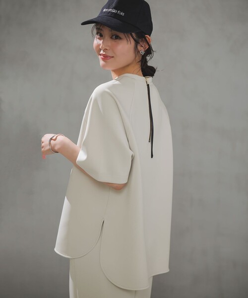トレーナー スウェット BEAUTY FORM JERSEY light バックZIP プルオーバー レディースの画像