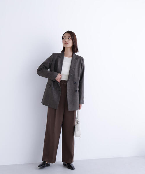 「NATURAL BEAUTY BASIC」 テーラードジャケット SMALL ダークブラウン レディースの画像