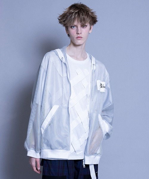 パーカー MESHED ZIP パーカー メンズ レディースの画像