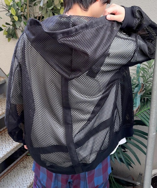 パーカー MESHED ZIP パーカー メンズ レディースの画像