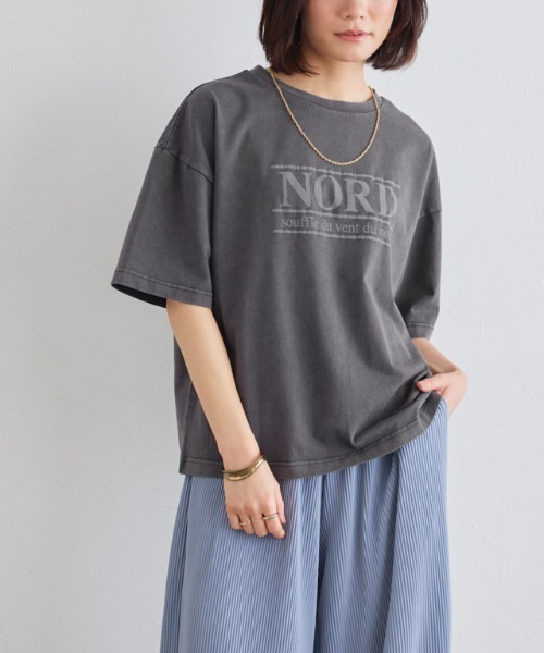 Pierrot（ピエロ） tシャツ 半袖 ピグメント加工オーバーサイズロゴT