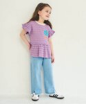 tシャツ フラワーワッペンペプラムモチーフ半袖...の詳細画像2