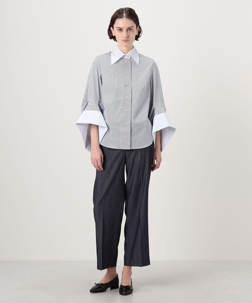 ブラウス シャツ palmer//harding Intention ストライプ シャツ レディースの画像