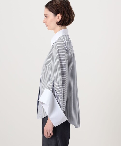 ブラウス シャツ palmer//harding Intention ストライプ シャツ レディースの画像