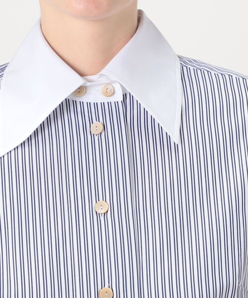 ブラウス シャツ palmer//harding Intention ストライプ シャツ レディースの画像
