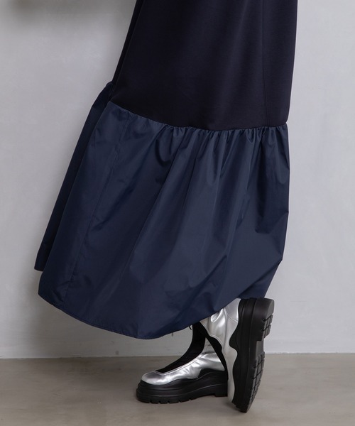 「MARECHAL TERRE」 長袖ワンピース MEDIUM ネイビー レディースの画像