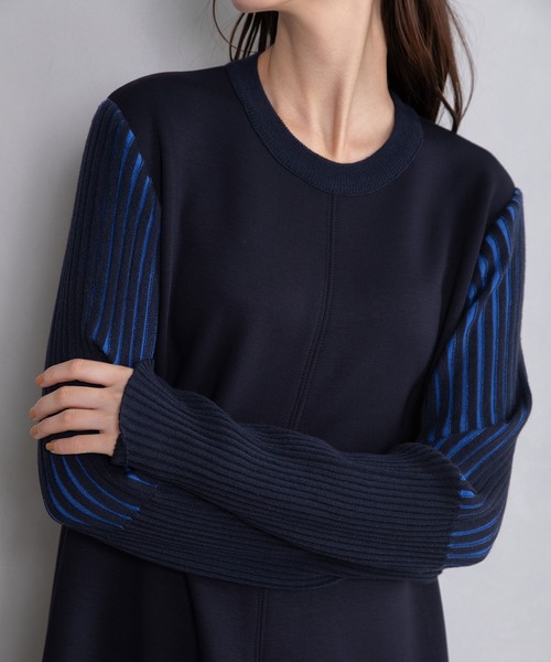 「MARECHAL TERRE」 長袖ワンピース MEDIUM ネイビー レディースの画像