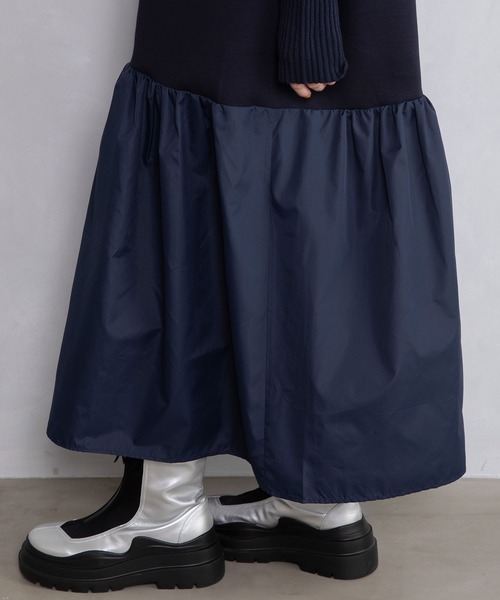 「MARECHAL TERRE」 長袖ワンピース MEDIUM ネイビー レディースの画像