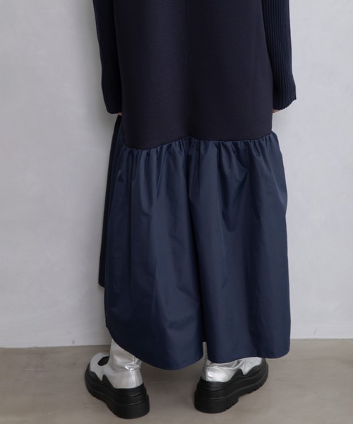 「MARECHAL TERRE」 長袖ワンピース MEDIUM ネイビー レディースの画像