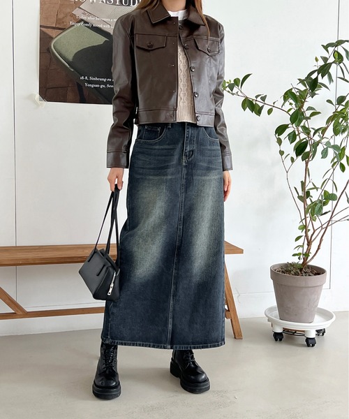 「by muni:r」 デニムスカート SMALL ブルー レディース_画像2