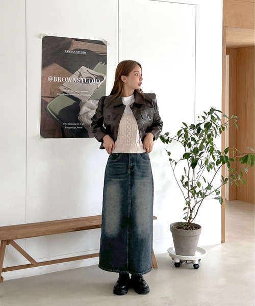 「by muni:r」 デニムスカート SMALL ブルー レディース_画像5