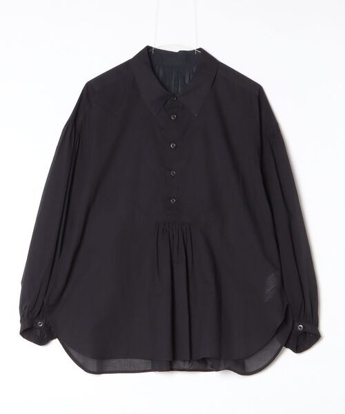 ブラウス シャツ Robes＆Confections/ローブス＆コンフェクションズ/コンパクトコットンローンシャンブレーギャザーシャツ レディースの画像