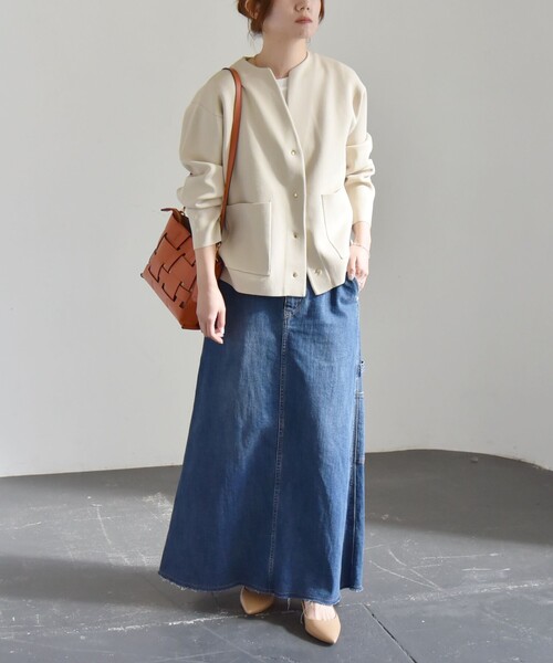 「quaranciel」 ノーカラージャケット ONE SIZE ベージュ レディース_画像2