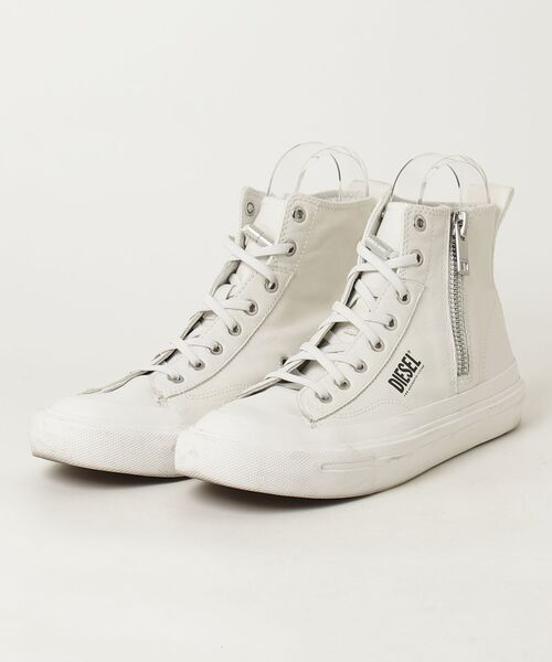 DIESEL ホワイト 【公式通販】 ホワイトハイカットスニーカー Diesel モデル 限定 日本 ハイカットスニーカー 靴