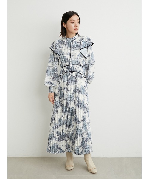 「LILY BROWN」 長袖ワンピース 0 ブルー レディース_画像3