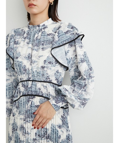 「LILY BROWN」 長袖ワンピース 0 ブルー レディース_画像7