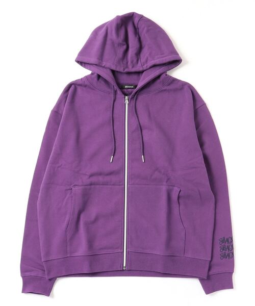 「SHAGGIE」 ジップアップパーカー LARGE パープル レディース_画像2