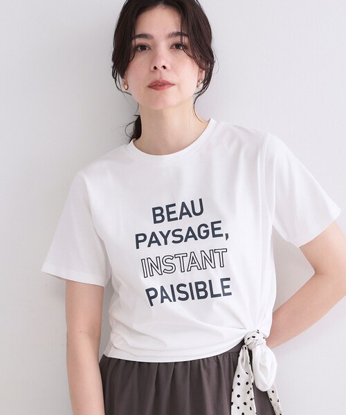 OPAQUE.CLIP（オペークドットクリップ） tシャツ ロゴプリント刺繍