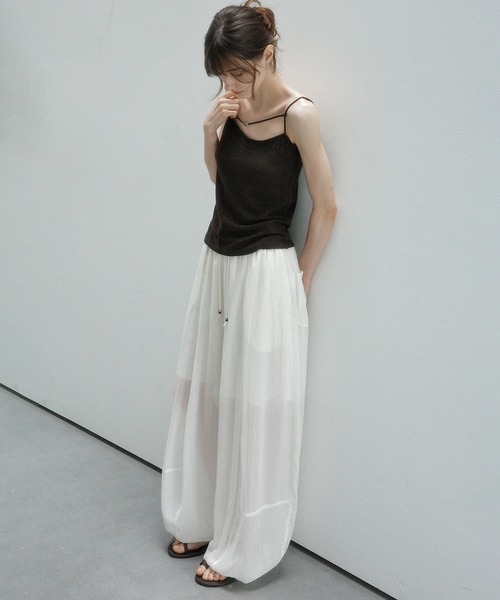 ワイドパンツ パンツ 「tageechita」カーブシルエット ドローストリングパンツ レディース | tageechita | 22