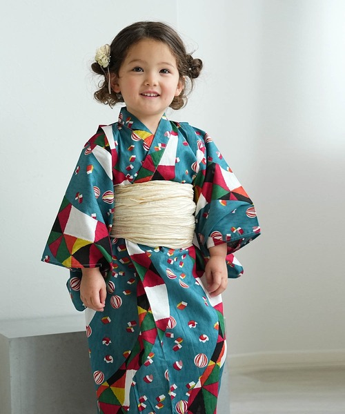 utatane 浴衣 浴衣ワンピース2点セット 男女兼用 キッズ 子供 女の子