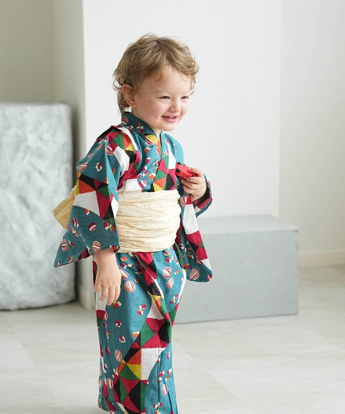 utatane 浴衣 浴衣ワンピース2点セット 男女兼用 キッズ 子供 女の子