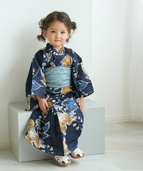 utatane 浴衣 浴衣ワンピース2点セット 男女兼用 キッズ 子供 女の子