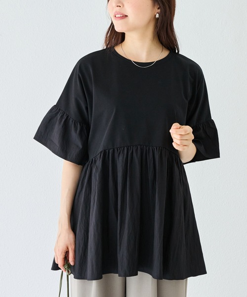 a*a様 【美品】KAPITAL リネン ティアード レイヤード チュニック LAVEANGE（ラビアンジェ） チュニック 異素材切替ティアードチュニック