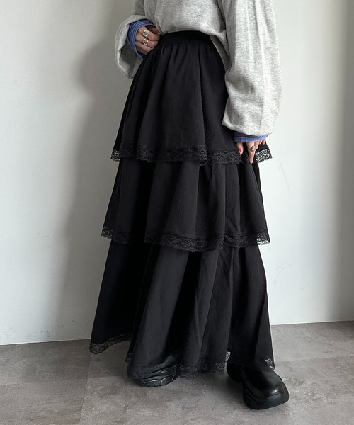 「apres jour mignon」 フリルスカート X-LARGE オフホワイト レディース_画像7
