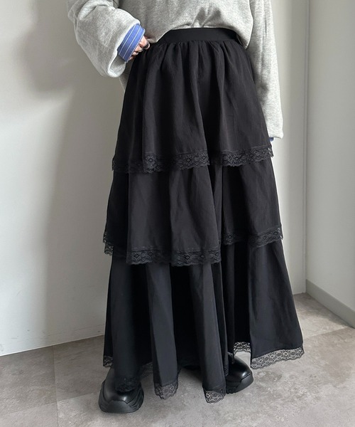 「apres jour mignon」 フリルスカート X-LARGE オフホワイト レディース_画像8