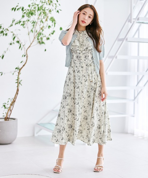 「MISCH MASCH」 ニットカーディガン フリ- ピンク レディース_画像8