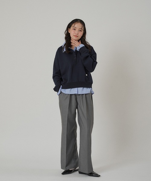 「MUHET」 スラックス MEDIUM グレー レディース_画像2