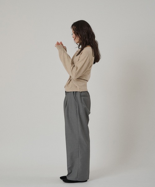 「MUHET」 スラックス MEDIUM グレー レディース_画像9