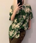 アロハシャツ ブラウス シャツ 夏 半袖 ヴィ...の詳細画像3