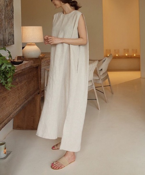 人気商品ランキング ワンピース リネン混 タンクワンピース Gestoci Ci